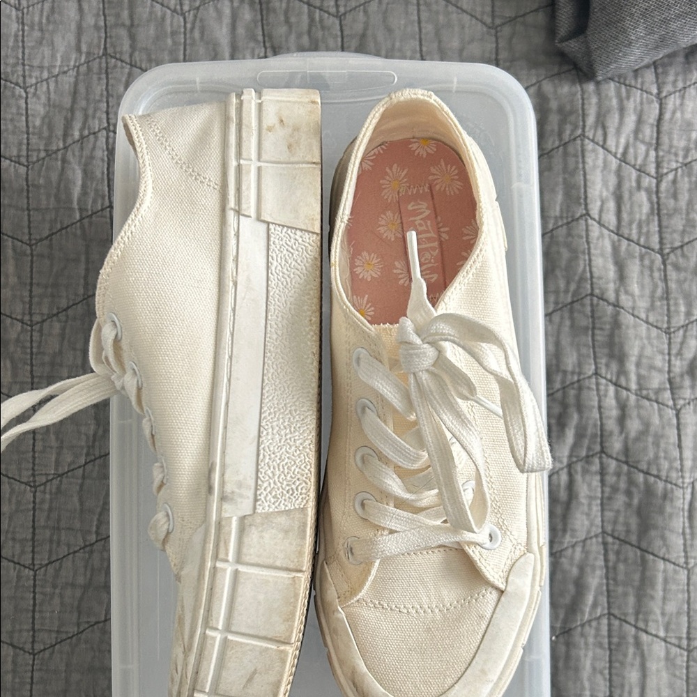 Women's Cream Canvas Sneakers